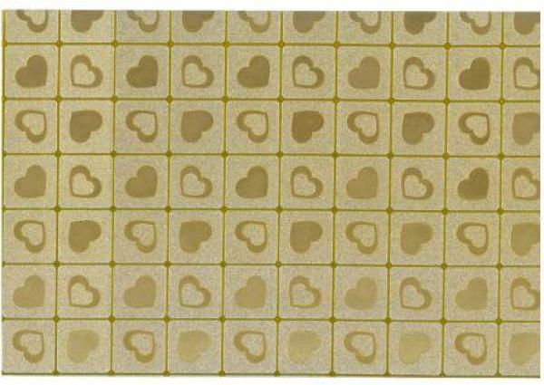 Glitzerkarton 50x70cm (250g/m) ""Goldene Herzen"" 5 Bögen""